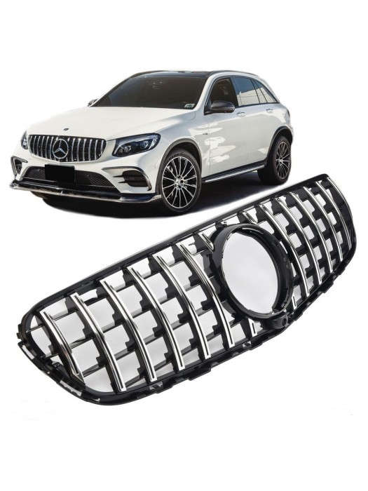 Maska Mercedes Benz GLC (2015-2019) Panamericana AMG GT vzhled – černá s chromem, s 360°